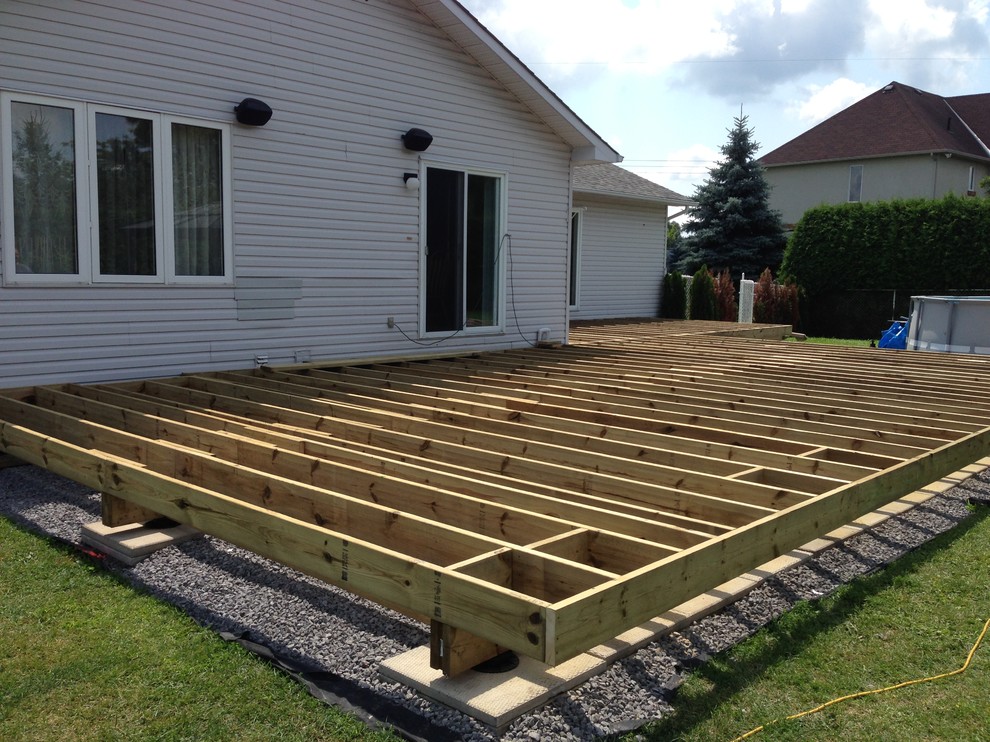 Inspiration for a huge transitional backyard deck remodel