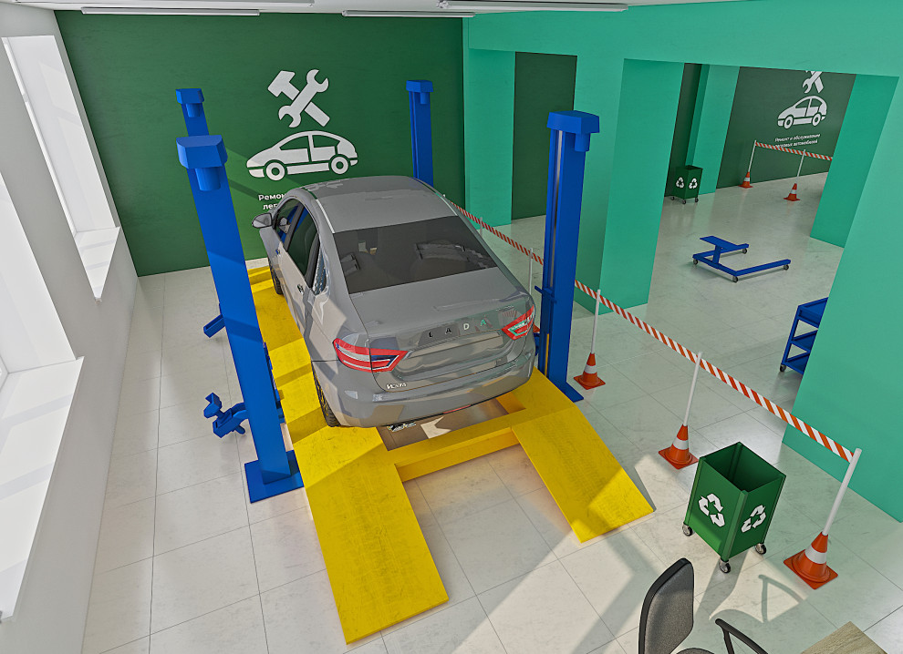 Дизайн-оформление мастерских по утвержденной стилистике Министерства образования