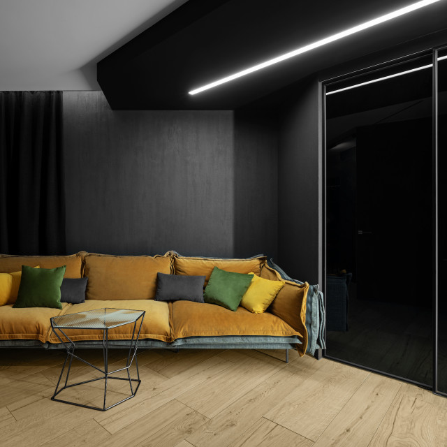 Black mood. Realization modern-wohnbereich