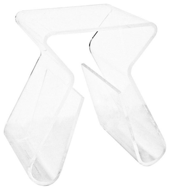 Baxton Studio Acrylic Black End Table with Magazine Rack Contemporary Side Tables And End