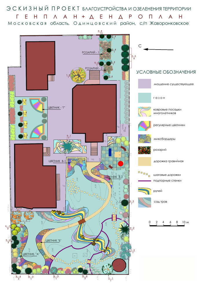 Ландшафтный проект - генплан и дендроплан (Лесной городок)
