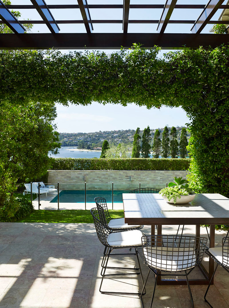 Inspiration for a contemporary patio in Sydney with a pergola.