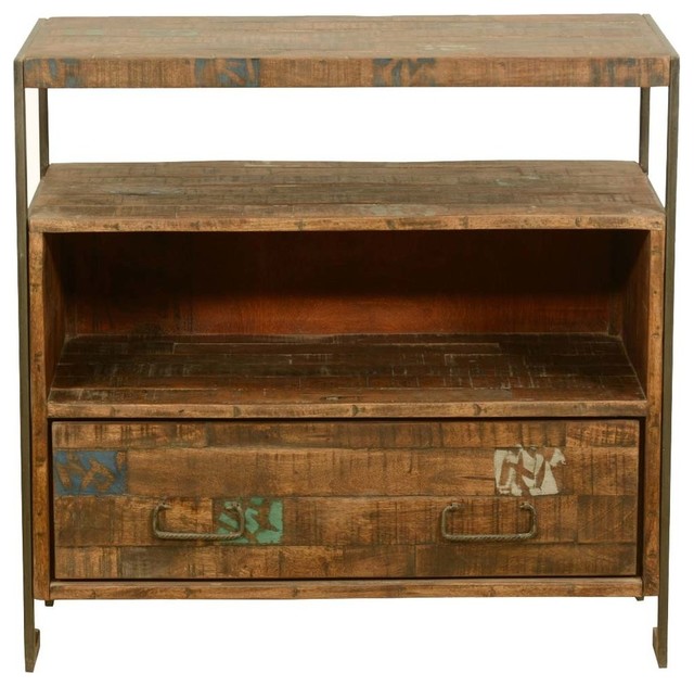 Drakensberg Reclaimed Wood Iron Rustic Media Console Tv Stand