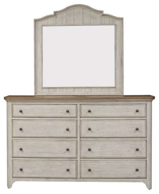 Liberty Farmhouse Reimagined Dresser And Mirror Antique White