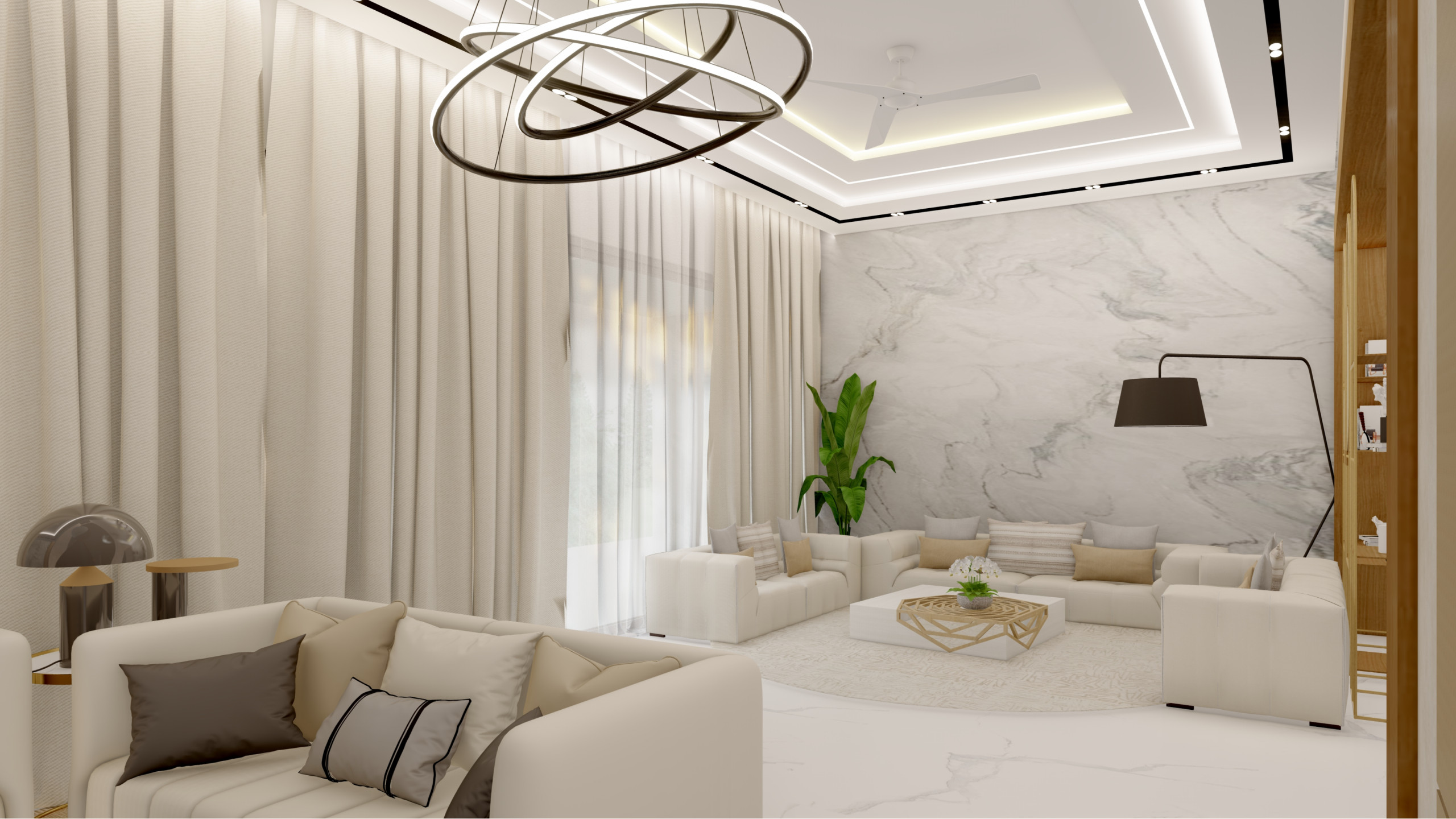 Contemporary Living Room with Soft Colours in Berkhamsted