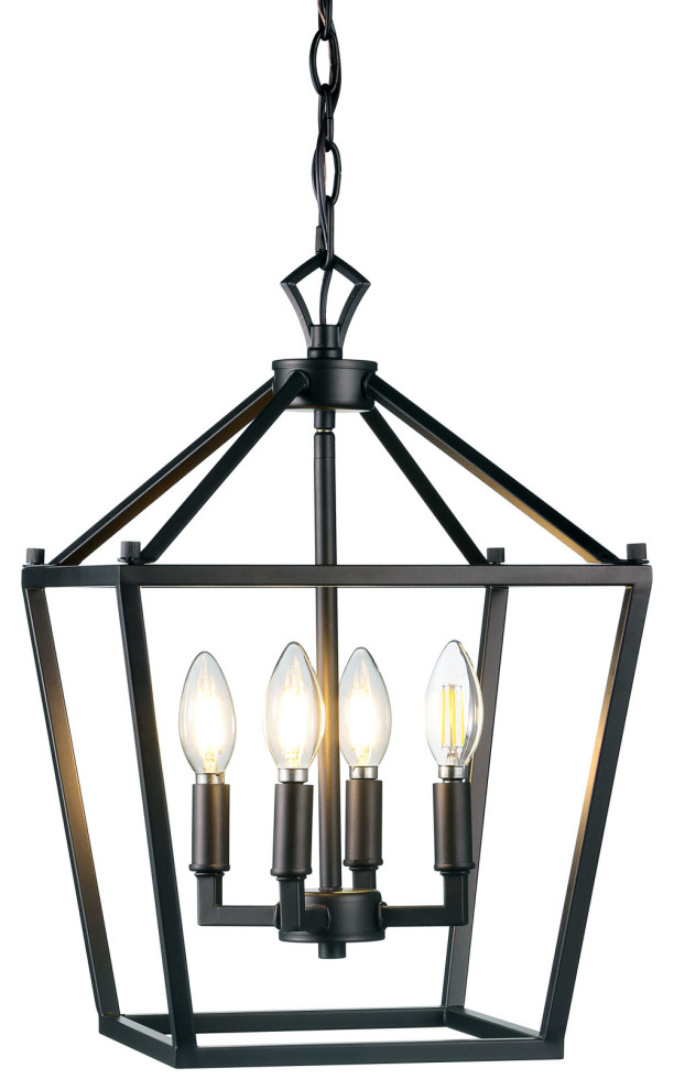 JONATHAN Y Lighting JYL7436 Pagoda 4 Light 12"W LED Taper Candle - Oil Rubbed