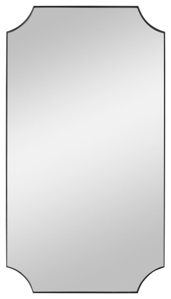 Lennox Black Scalloped Corner Mirror Transitional Wall Mirrors by