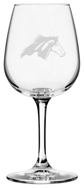 Abyssinian, Face Horse Themed Etched All Purpose 12.75oz. Libbey Wine Glass
