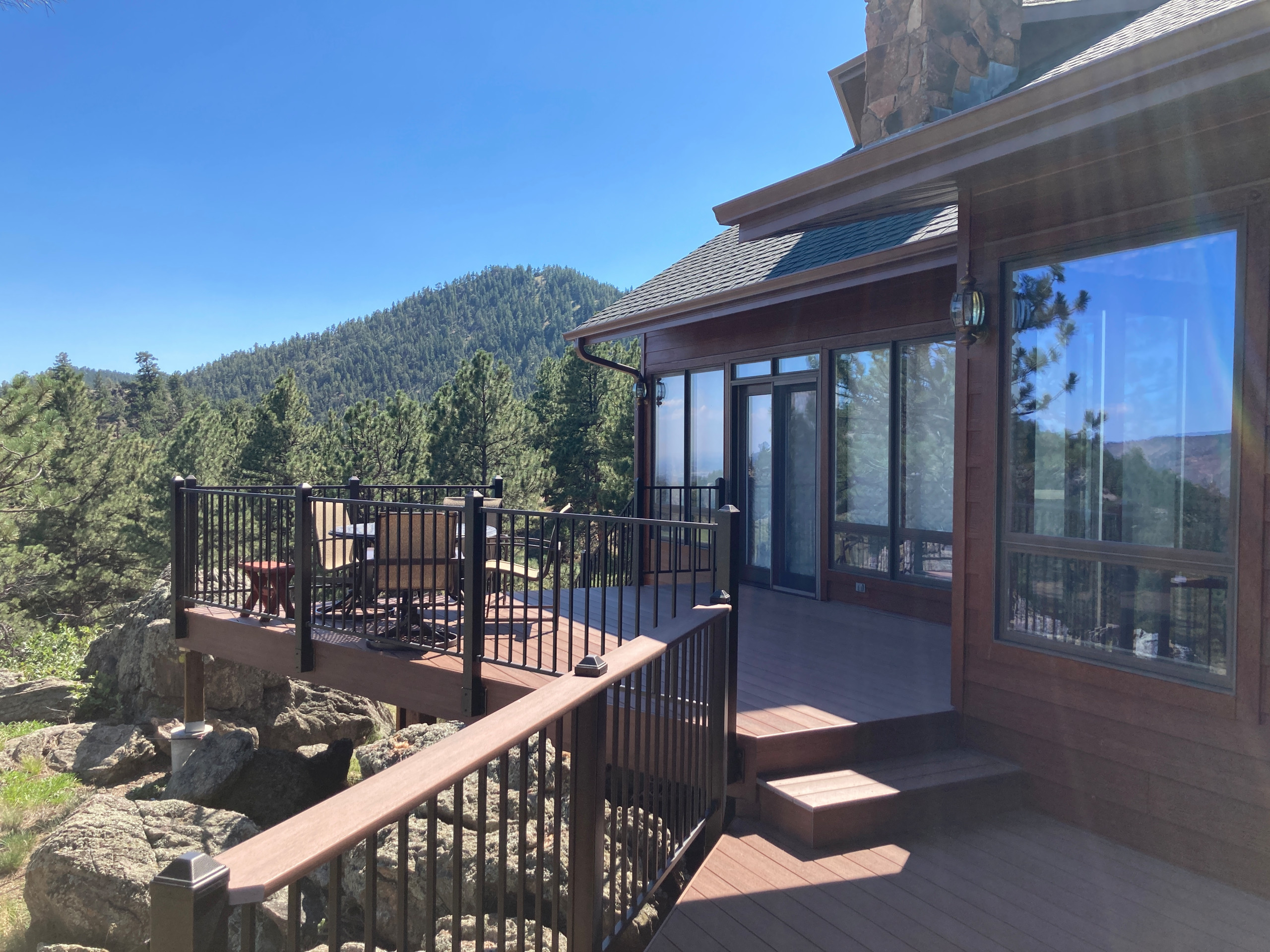 Mountain Castle Fortress with Wrap Around Deck & Barn