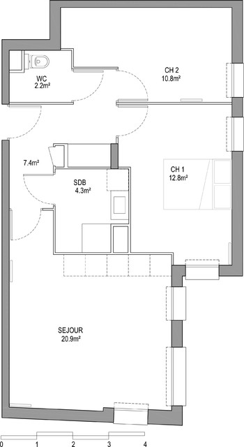 Cergy T3 VEFA plan initial 