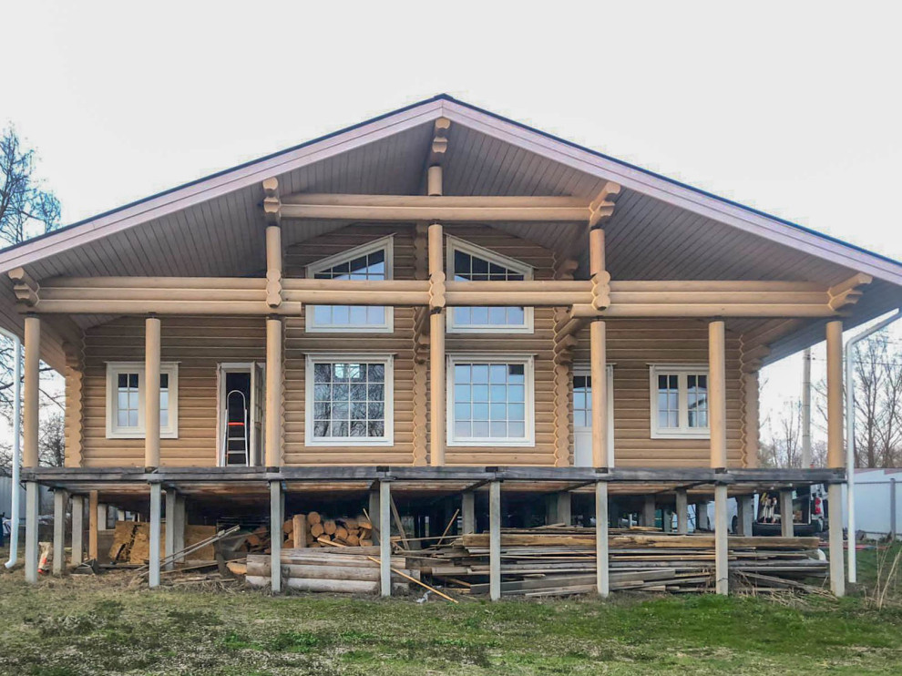 Остекление бревенчатого дома в Чехове