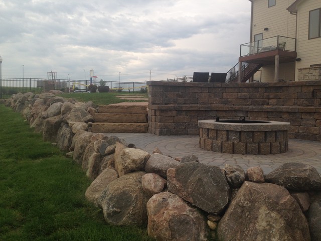 Belgian Block Seating Wall, Granite Boulder Retaining Wall ...