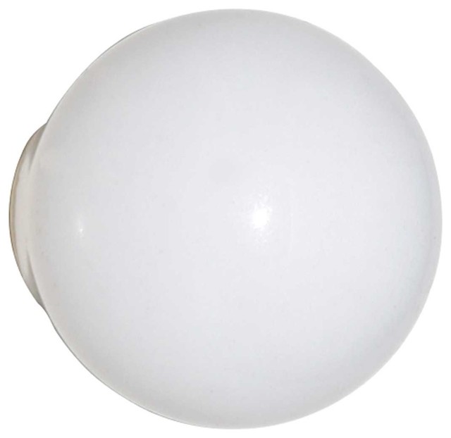 Hook White Porcelain 1" Replacement Ball Knob Transitional