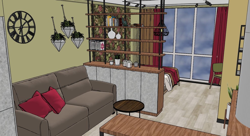 Студия в индустриальном стиле