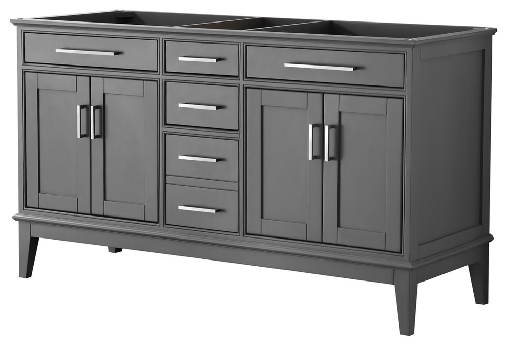 60 Inch Double Bathroom Vanity Transitional Bathroom Vanities And