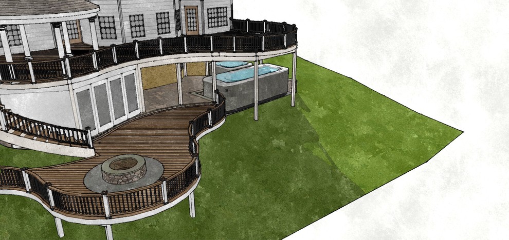 Curvilinear Deck and Outdoor Living