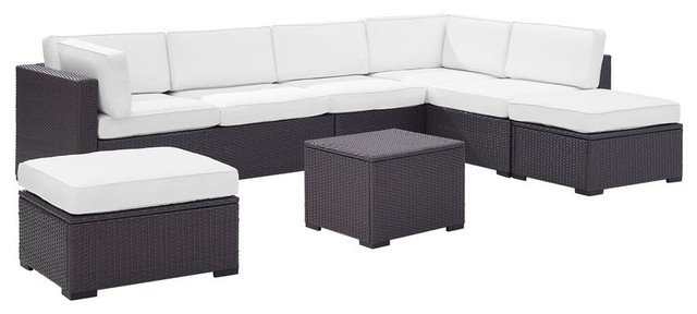Biscayne 7 Person Outdoor Wicker Seating Set Tropical Biscayne 7 Person Outdoor Wicker