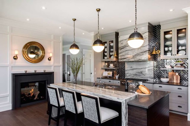 Transitional Kitchen nyklassisk-koekken