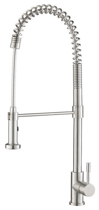 Isenberg K.2000 Professio S Dual Spray Tall Kitchen Faucet, Polished Steel