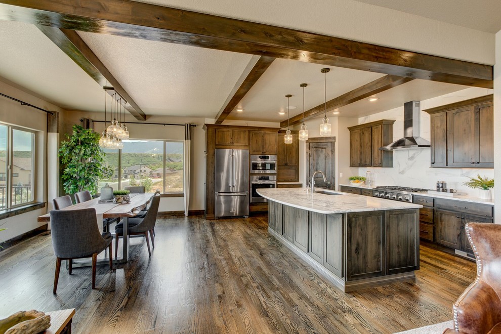 Inspiration for a rustic home design remodel in Denver
