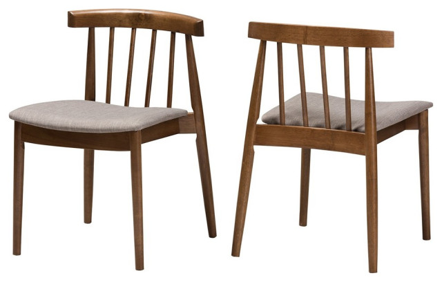 Wyatt Midcentury Modern Walnut Wood Dining Chairs, Set of 2