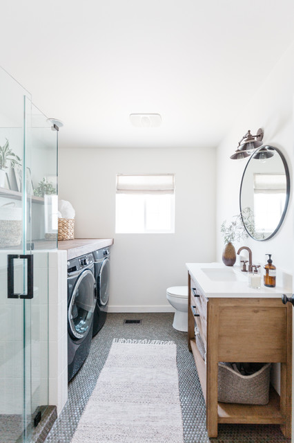 Laundry Bathroom Combo How To Form The Perfect Team Houzz Au - Small Bathroom Floor Plans With Washer And Dryer