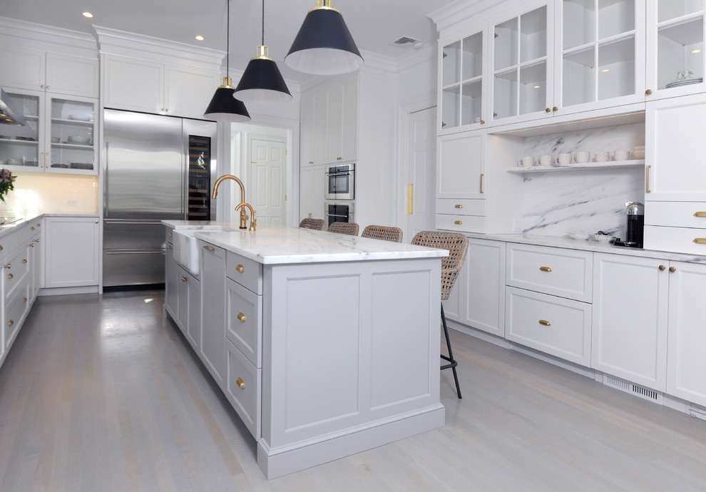 This is an example of a transitional kitchen in Bridgeport.