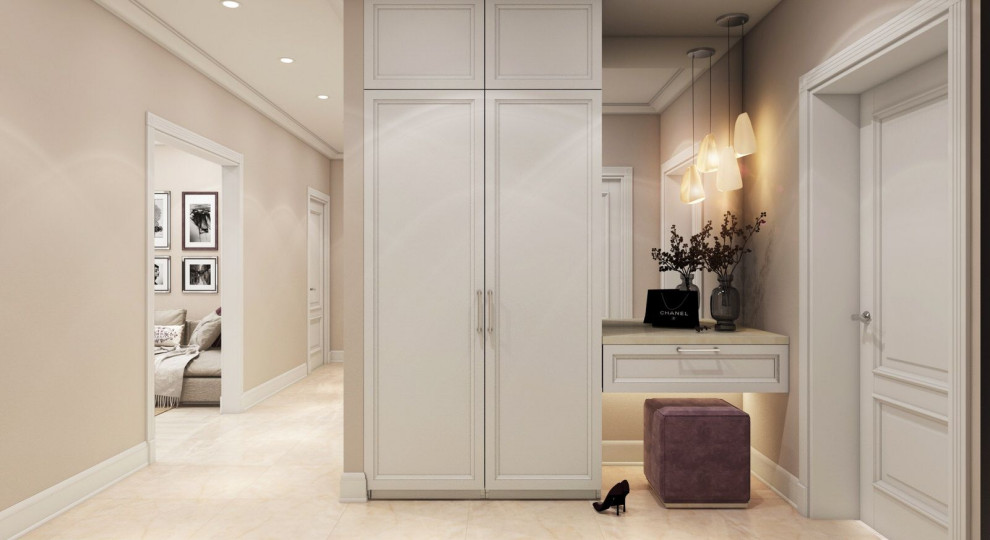 Дизайн интерьера квартиры в светлых тонах в ЖК ''Фили Сити''