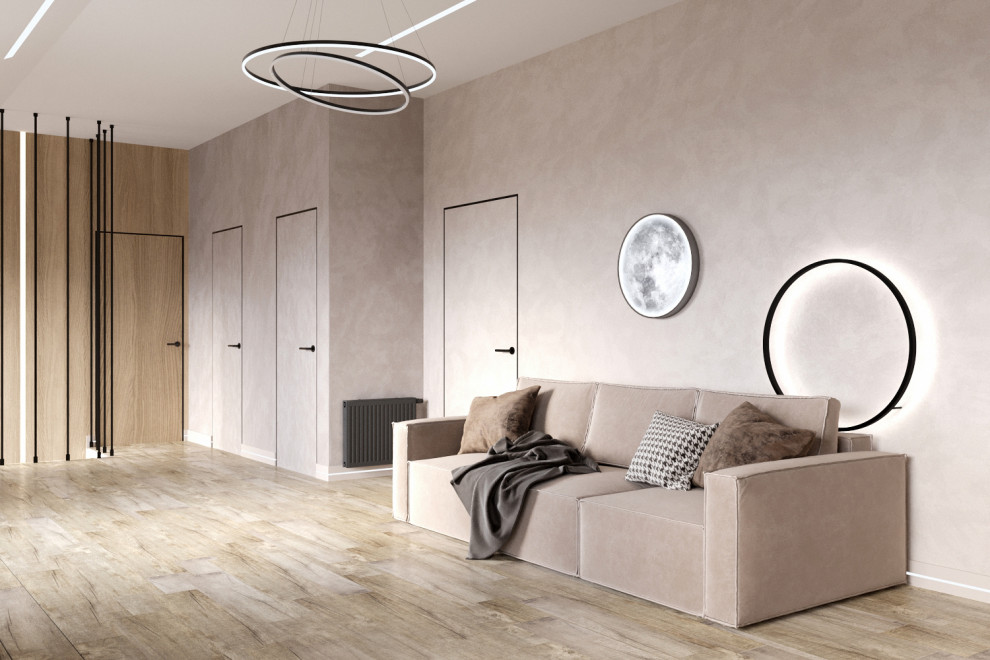 Современные оттенки серого и уютного дерева)