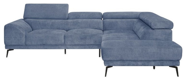 Lexicon Medora Upholstered Sectional Sofa in Blue