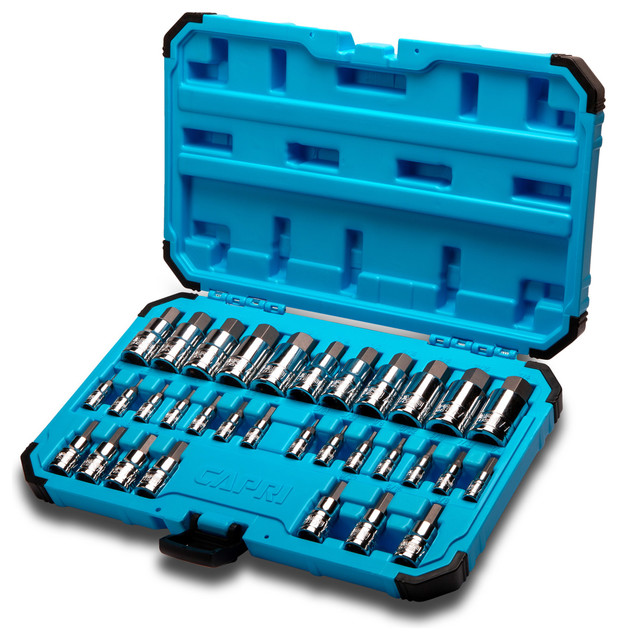 Capri Tools Master Hex Bit Socket Set, Metric and SAE, Advanced Series, 32-Piece