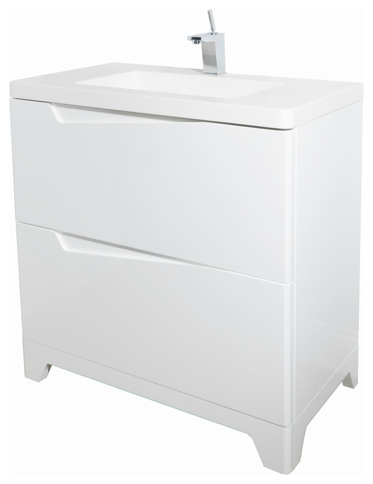 Code 2 Drawers Bathroom Vanity, 24" Modern Bathroom Vanities And