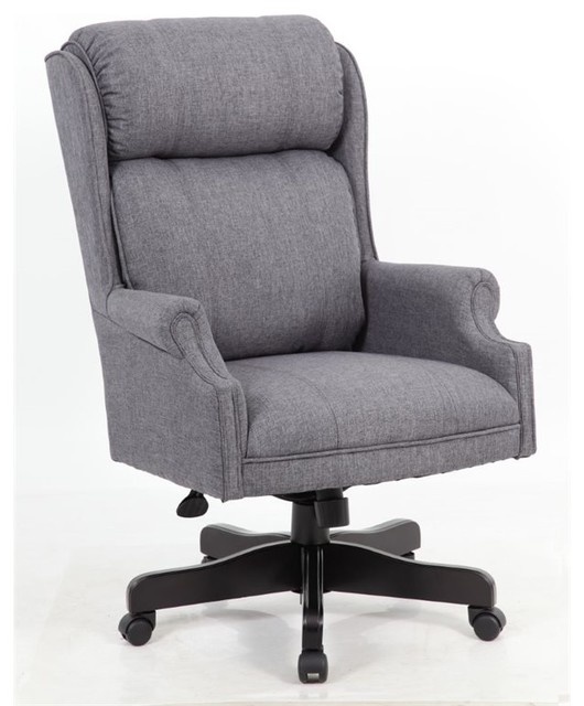 Boss High Back Executive Chair Slate Gray Commercial Grade Linen Boss High Back Executive Chair Slate Gray Commercial Grade Linen