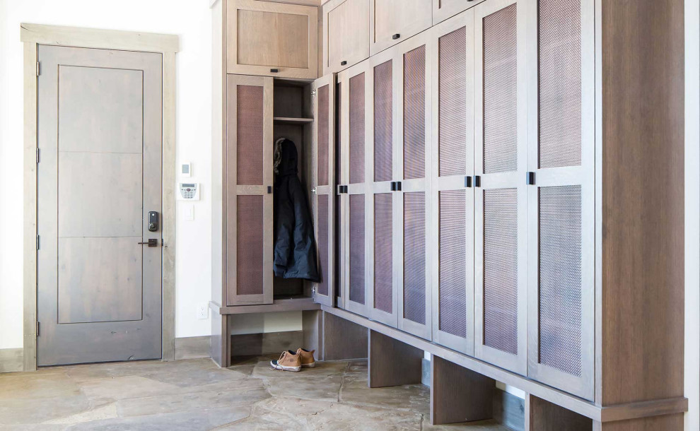 This is an example of a country mudroom in Jackson.
