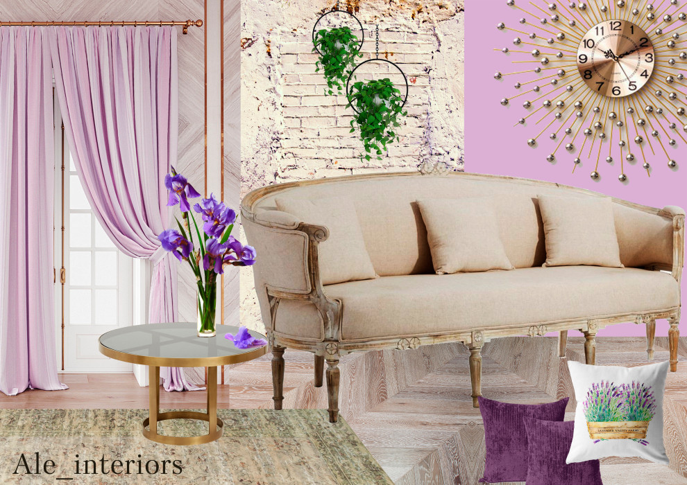 Гостиная в изысканной современной классике с французской игривостью