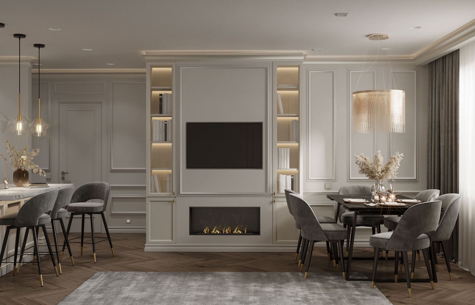 Кухня-гостиная в ЖК Лучи