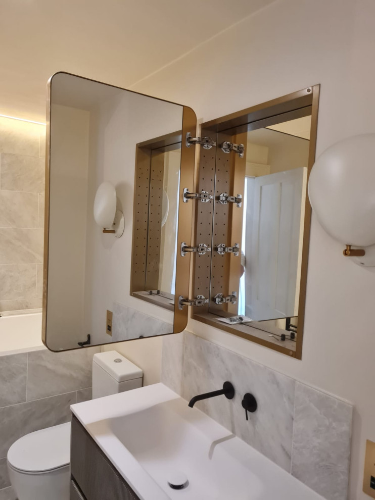 Hidden mirror cabinet