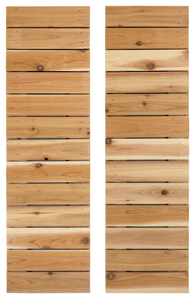 Horizontal Slat Board and Batten Exterior Shutters Pair, 48" Modern