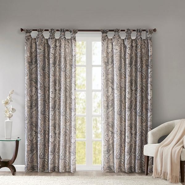 Madison Park Twist Tab Paisley Printed Window Panel In Taupe Finish Madison Park Twist Tab Paisley Printed Window Panel In Taupe Finish Mp40 5558 Farmhouse Curtains By Gwg