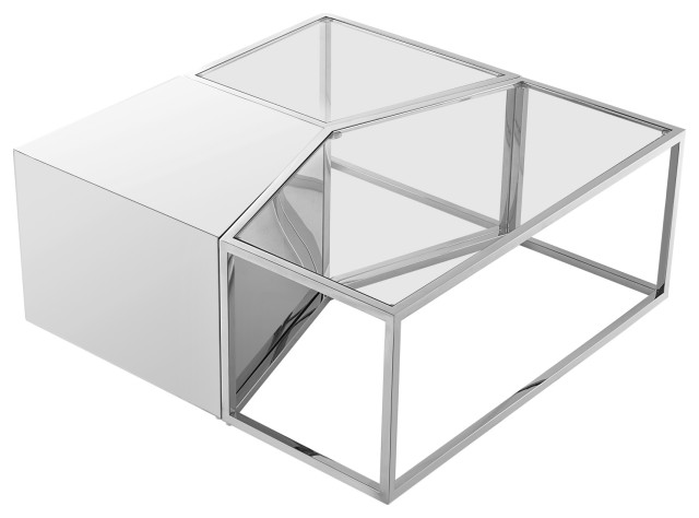 Inspired Home Thayer Table, 3 Pieces, Chrome
