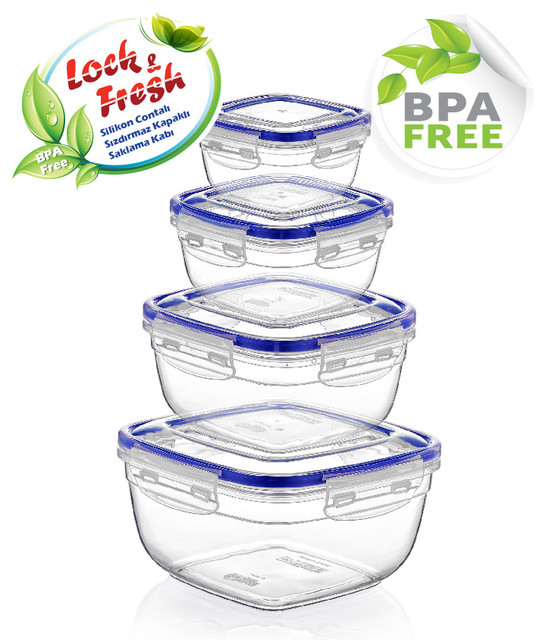 Superio Food Storage Containers, Airtight Leak-Proof, Set of 4 Multiple sizes.