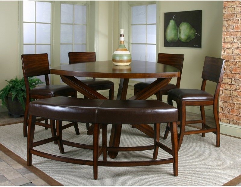 Cramco Shiraz 6-Piece Counter Height Dining Set with Bench Multicolor - 87683-62