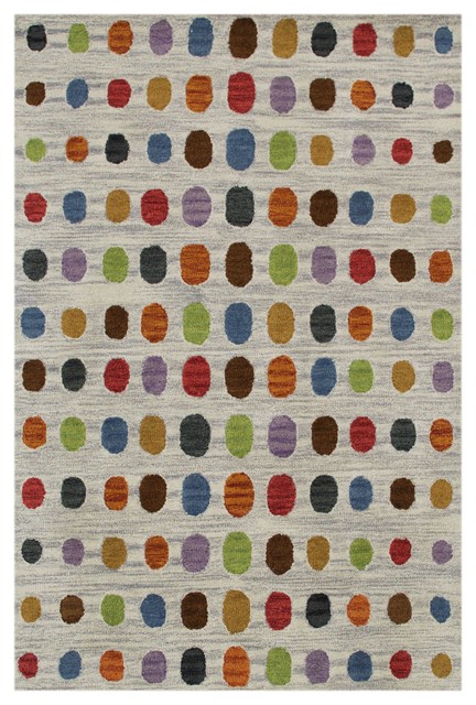 Spotted Wimbledon Wool Rug, Light Grey, 120x180 cm