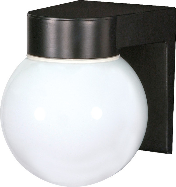 1 Light 8 Utility Wall Mount White Glass Globe Contemporary 1 Light 8 Utility Wall Mount White
