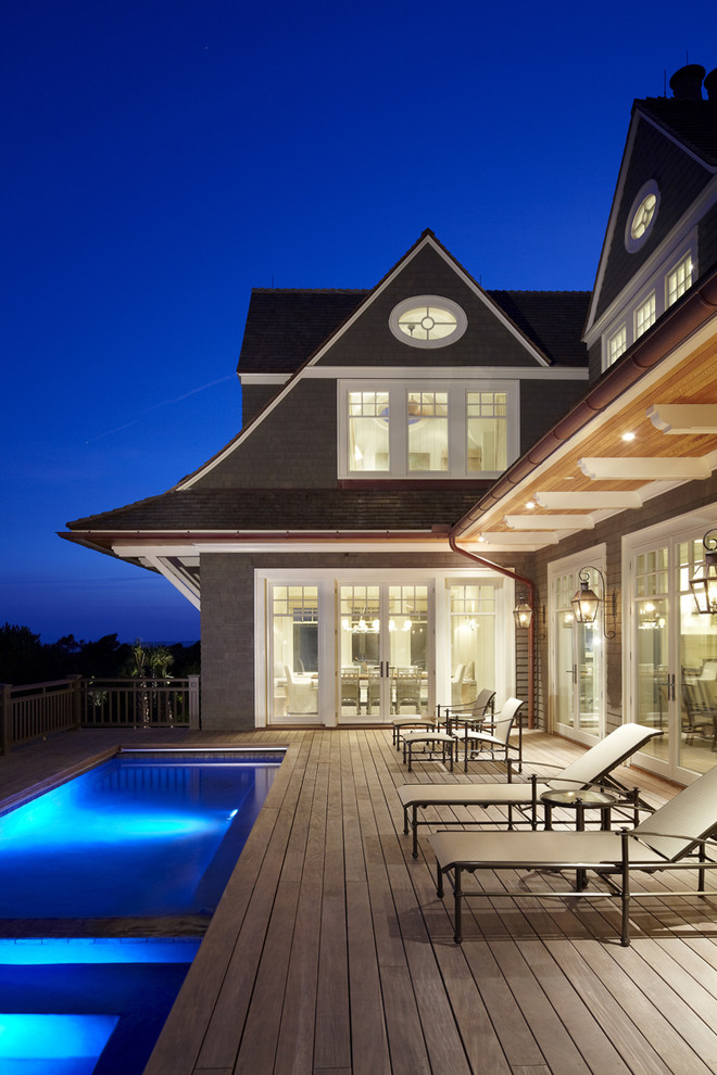This is an example of a beach style deck in Charleston.