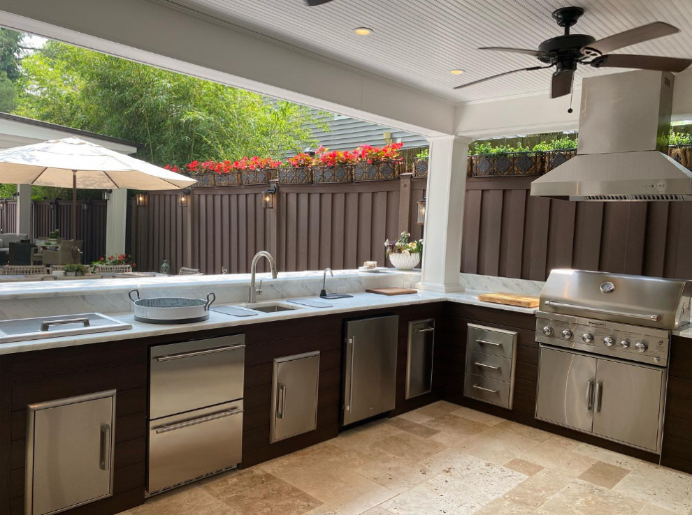 L Shaped Outdoor Kitchen