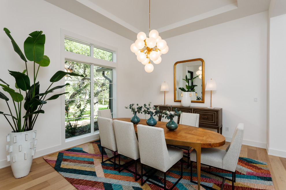 Inspiration for a transitional dining room remodel in Austin