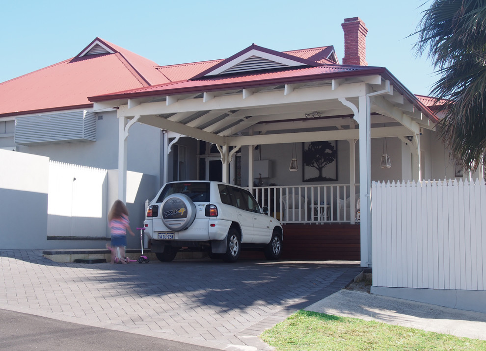 Traditional detached two-car carport in Perth.