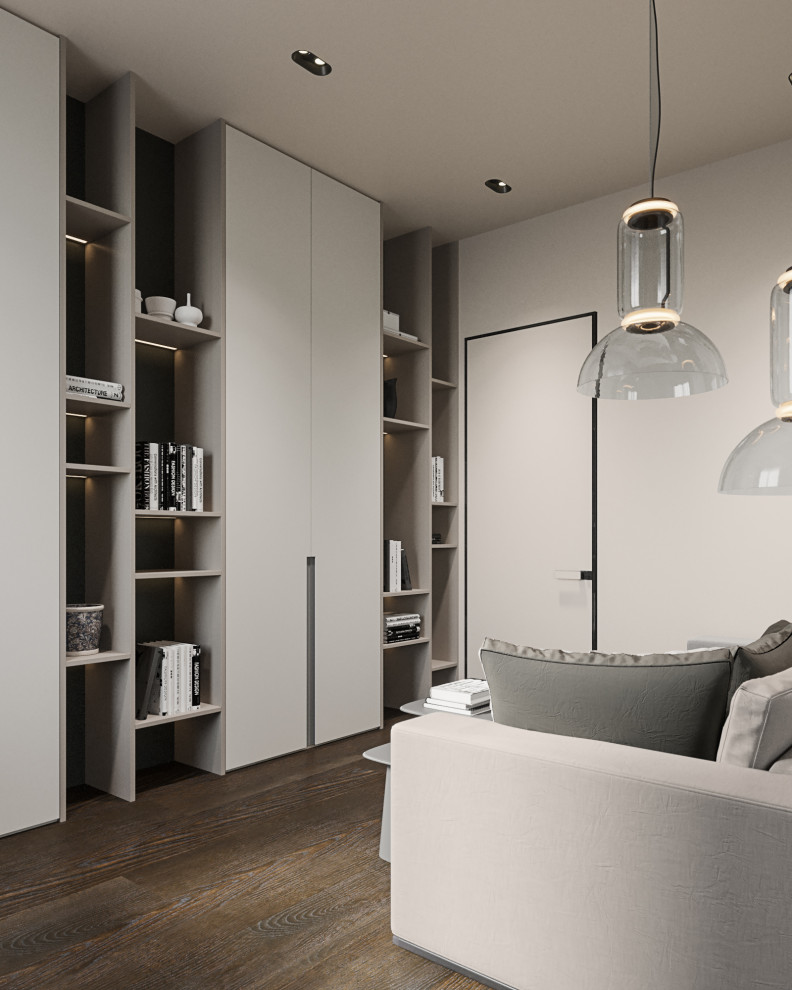 Студия в современном стиле  в колониальных тонах