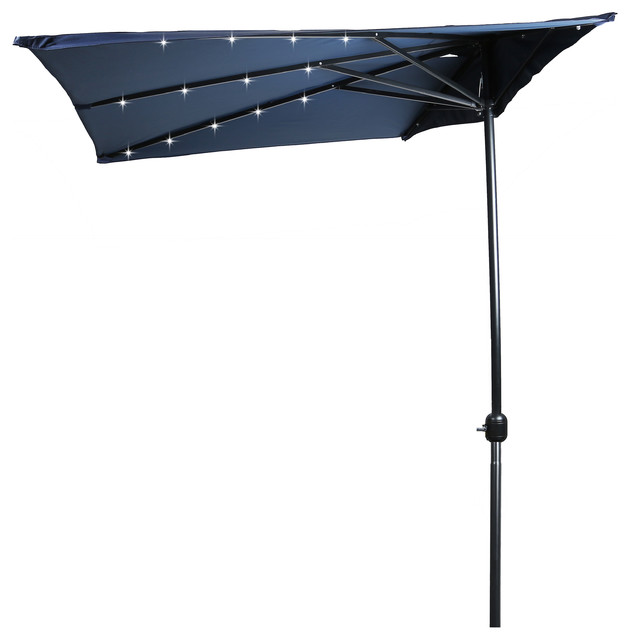 5 Led Rectangular Patio Half Umbrella Contemporary Outdoor 5 Led Rectangular Patio Half Umbrella Contemporary Outdoor Umbrellas By Trademark Innovations